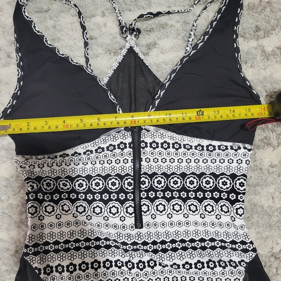 Anne Cole Black and White Patterned Kids One Piece Swimsuit - Picture 12 of 13